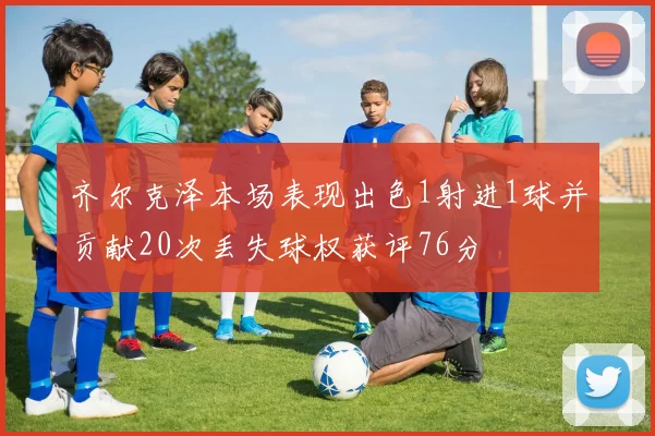齐尔克泽本场表现出色1射进1球并贡献20次丢失球权获评76分